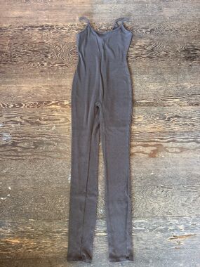 Fashion Nova Chocolate Brown Ribbed Jumpsuit